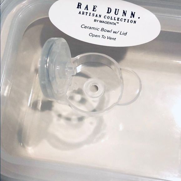 NWT Rae Dunn 2 pieces Lunch & Delish Ceramic Containers Set with Vented Lid New - Picture 9 of 15